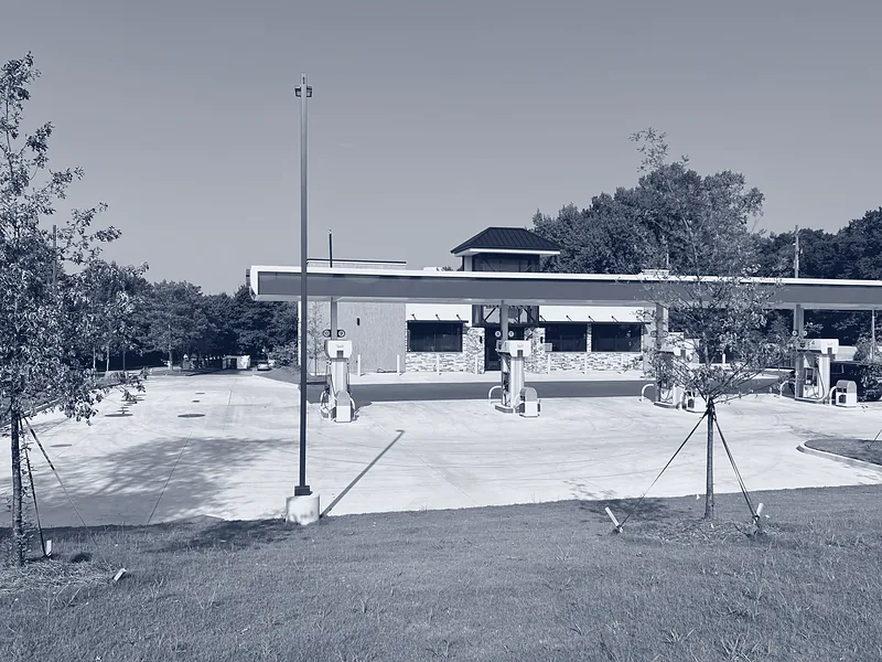 Convenience Store & Fuel Station — Store and canopy from the frontage