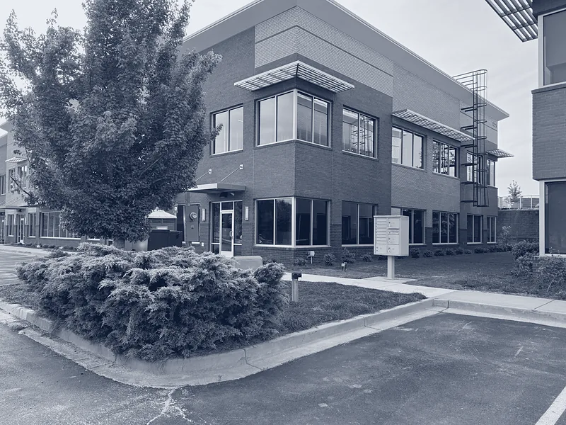 Creekside Medical Office Building 400 — Building corner and landscape, April 2024